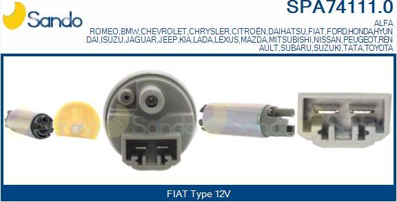 Sando SPA74111.0 - Fuel Pump autospares.lv