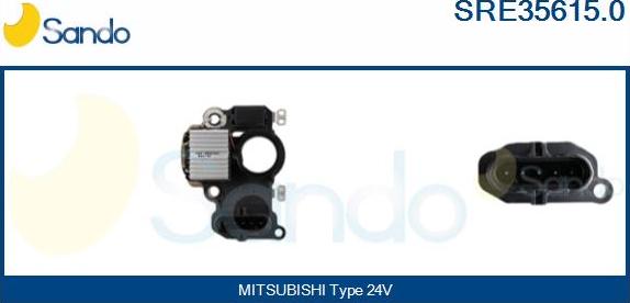 Sando SRE35615.0 - Voltage regulator, alternator autospares.lv