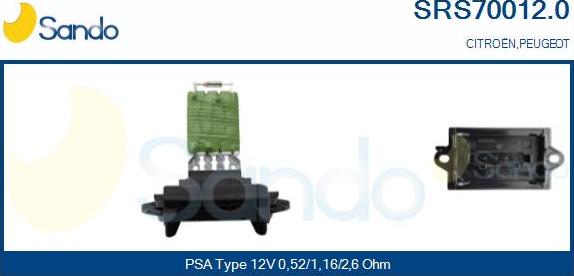 Sando SRS70012.0 - Resistor, interior blower autospares.lv