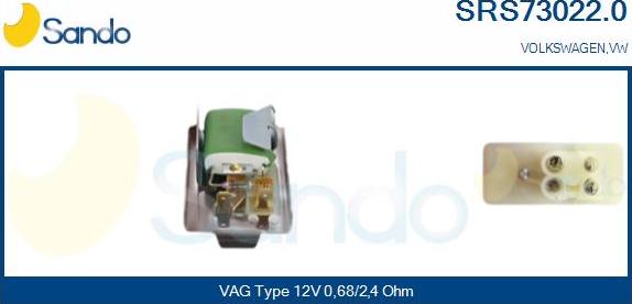 Sando SRS73022.0 - Resistor, interior blower autospares.lv