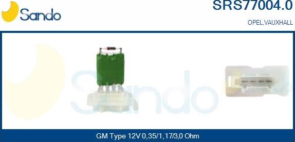 Sando SRS77004.0 - Resistor, interior blower autospares.lv