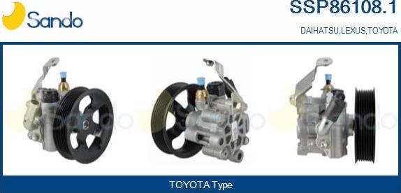 Sando SSP86108.1 - Hydraulic Pump, steering system autospares.lv