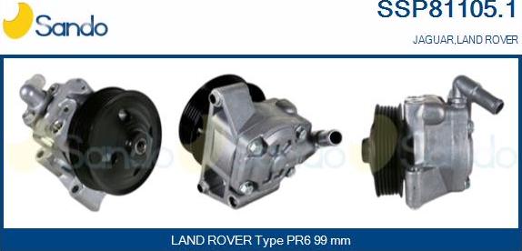 Sando SSP81105.1 - Hydraulic Pump, steering system autospares.lv