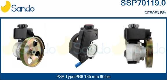 Sando SSP70119.0 - Hydraulic Pump, steering system autospares.lv