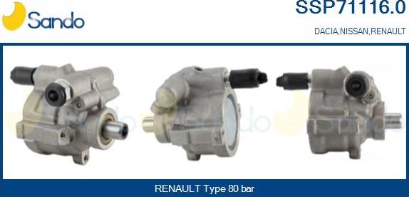 Sando SSP71116.0 - Hydraulic Pump, steering system autospares.lv