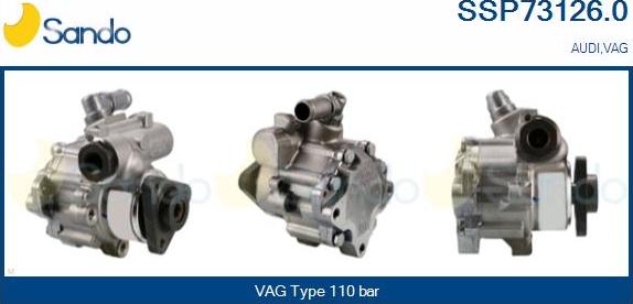 Sando SSP73126.0 - Hydraulic Pump, steering system autospares.lv