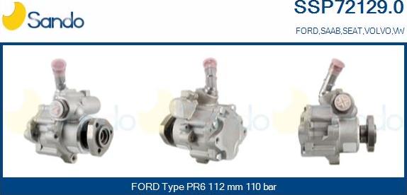 Sando SSP72129.0 - Hydraulic Pump, steering system autospares.lv