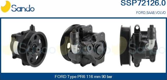 Sando SSP72126.0 - Hydraulic Pump, steering system autospares.lv