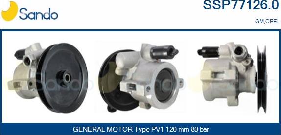 Sando SSP77126.0 - Hydraulic Pump, steering system autospares.lv