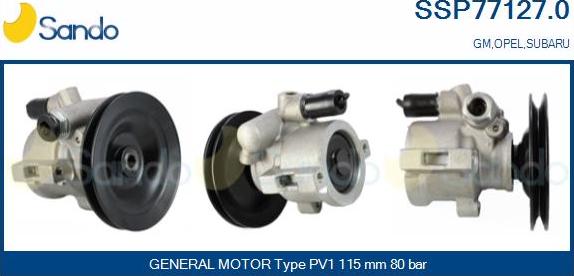 Sando SSP77127.0 - Hydraulic Pump, steering system autospares.lv