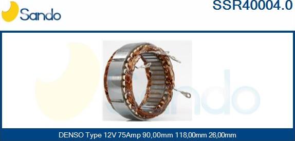 Sando SSR40004.0 - Stator, alternator autospares.lv