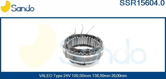 Sando SSR15604.0 - Stator, alternator autospares.lv