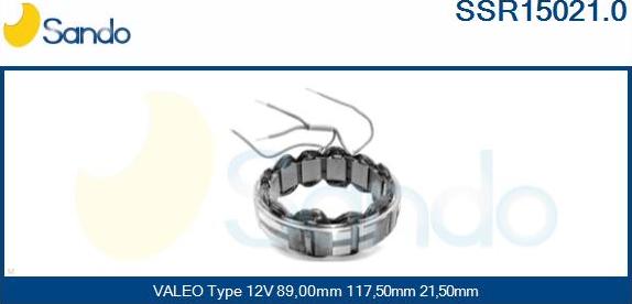 Sando SSR15021.0 - Stator, alternator autospares.lv