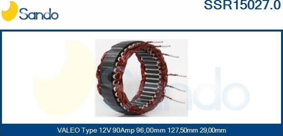 Sando SSR15027.0 - Stator, alternator autospares.lv