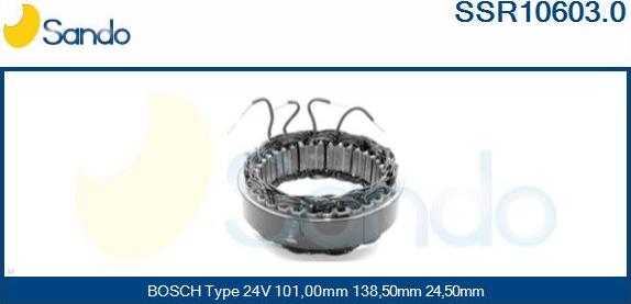 Sando SSR10603.0 - Stator, alternator autospares.lv