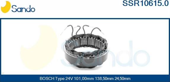 Sando SSR10615.0 - Stator, alternator autospares.lv