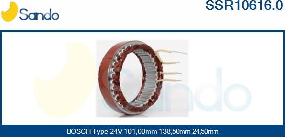Sando SSR10616.0 - Stator, alternator autospares.lv