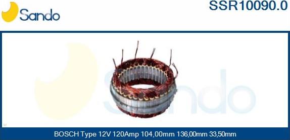 Sando SSR10090.0 - Stator, alternator autospares.lv