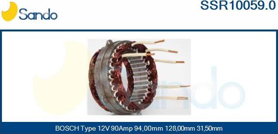 Sando SSR10059.0 - Stator, alternator autospares.lv