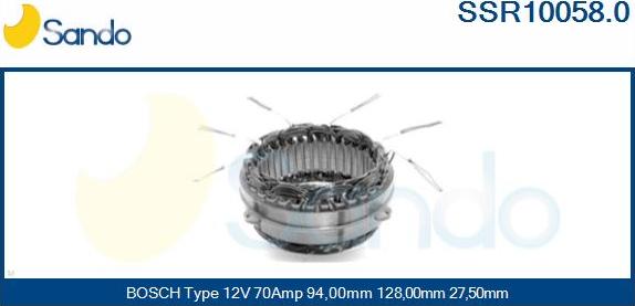 Sando SSR10058.0 - Stator, alternator autospares.lv