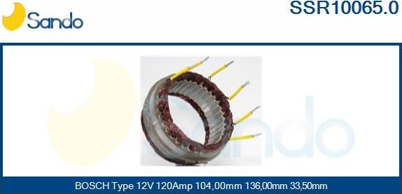 Sando SSR10065.0 - Stator, alternator autospares.lv