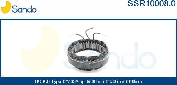 Sando SSR10008.0 - Stator, alternator autospares.lv