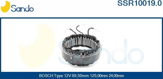 Sando SSR10019.0 - Stator, alternator autospares.lv