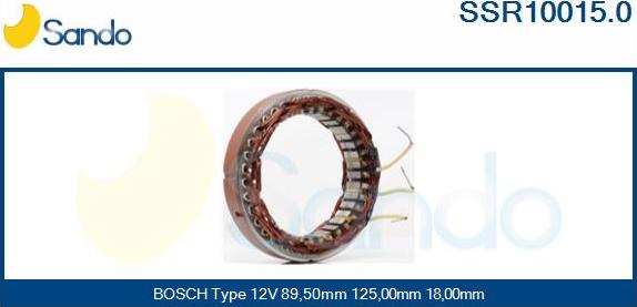 Sando SSR10015.0 - Stator, alternator autospares.lv