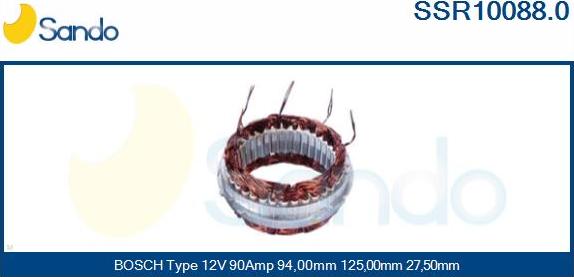 Sando SSR10088.0 - Stator, alternator autospares.lv