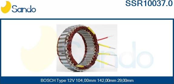 Sando SSR10037.0 - Stator, alternator autospares.lv