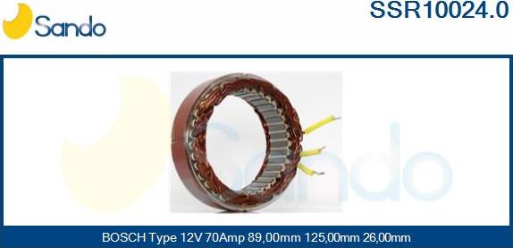 Sando SSR10024.0 - Stator, alternator autospares.lv