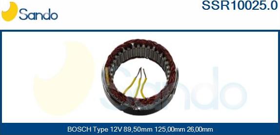 Sando SSR10025.0 - Stator, alternator autospares.lv