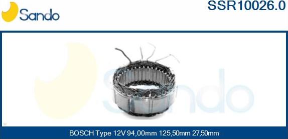 Sando SSR10026.0 - Stator, alternator autospares.lv