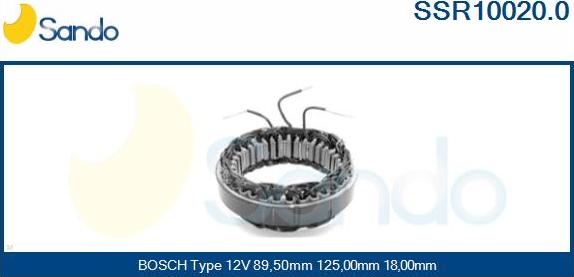 Sando SSR10020.0 - Stator, alternator autospares.lv