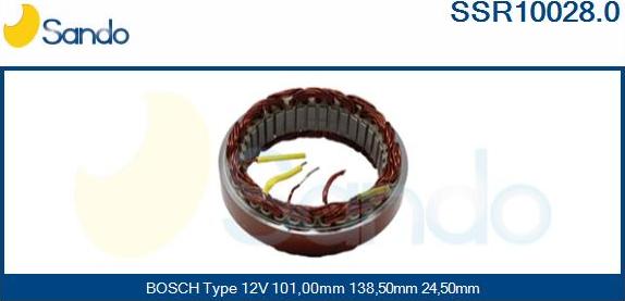 Sando SSR10028.0 - Stator, alternator autospares.lv