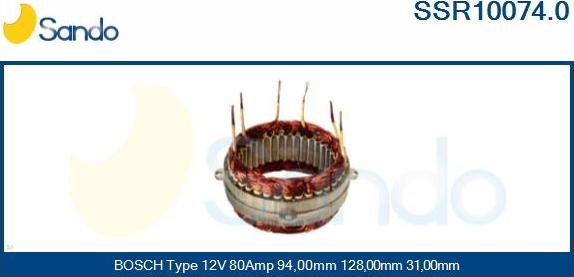 Sando SSR10074.0 - Stator, alternator autospares.lv