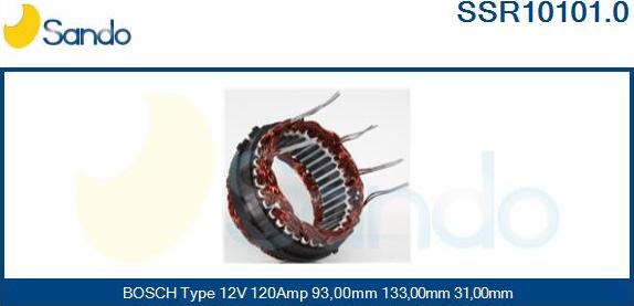 Sando SSR10101.0 - Stator, alternator autospares.lv