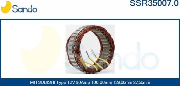 Sando SSR35007.0 - Stator, alternator autospares.lv