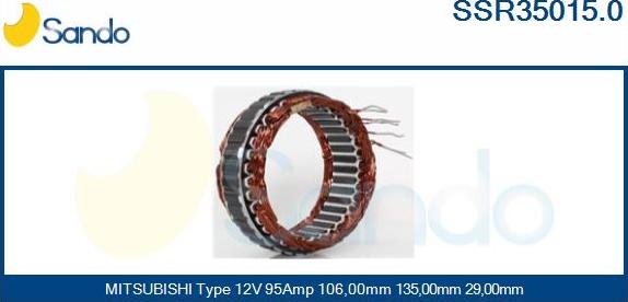 Sando SSR35015.0 - Stator, alternator autospares.lv