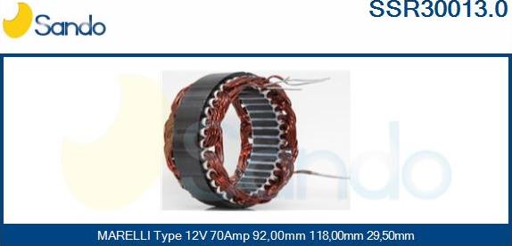 Sando SSR30013.0 - Stator, alternator autospares.lv