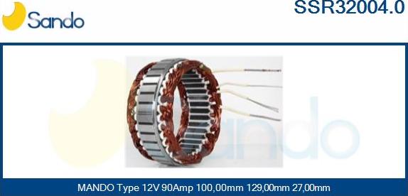 Sando SSR32004.0 - Stator, alternator autospares.lv