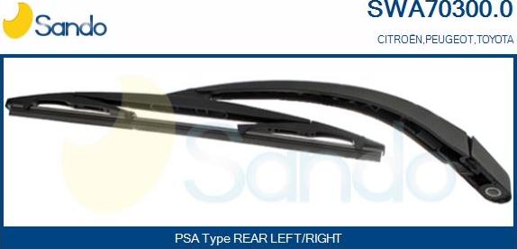 Sando SWA70300.0 - Wiper Arm, window cleaning autospares.lv