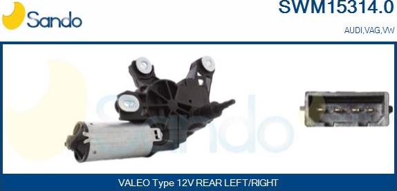 Sando SWM15314.0 - Wiper Motor autospares.lv