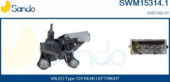 Sando SWM15314.1 - Wiper Motor autospares.lv