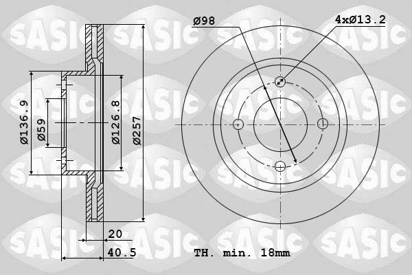 Sasic 9004455J - Brake Disc autospares.lv