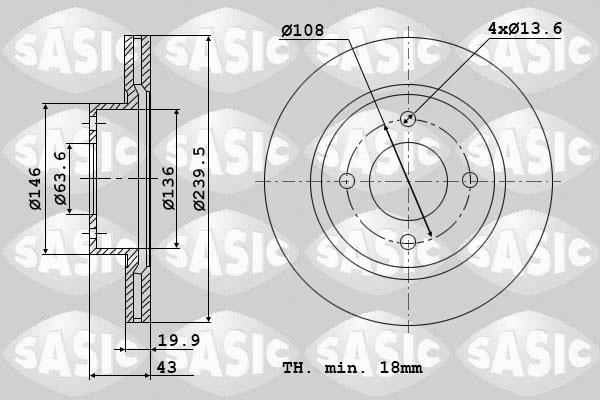 Sasic 9004401J - Brake Disc autospares.lv