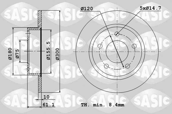 Sasic 9004437J - Brake Disc autospares.lv