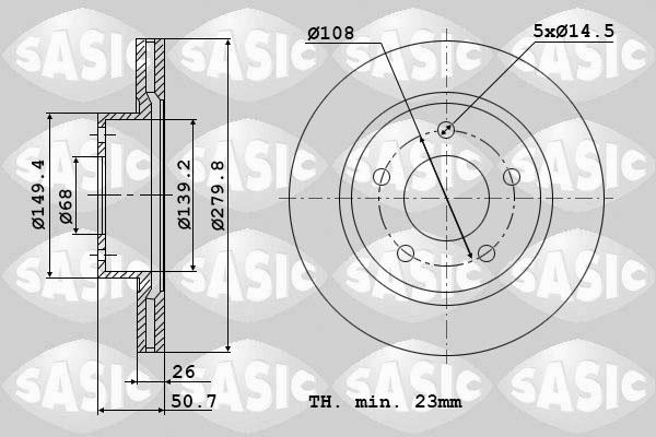 Sasic 9004593J - Brake Disc autospares.lv