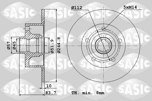 Sasic 9004509J - Brake Disc autospares.lv