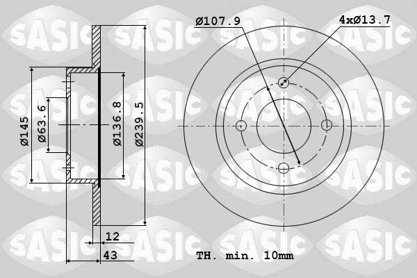 Sasic 9004515J - Brake Disc autospares.lv